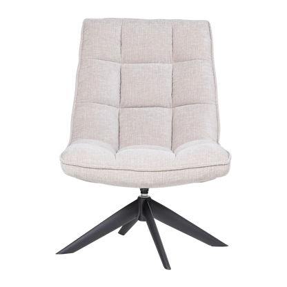 Woood Jouke Draaifauteuil Chenille Structuur Naturel [Fsc] - KwaliteitWonen.nl