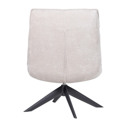 Woood Jouke Draaifauteuil Chenille Structuur Naturel [Fsc] - KwaliteitWonen.nl