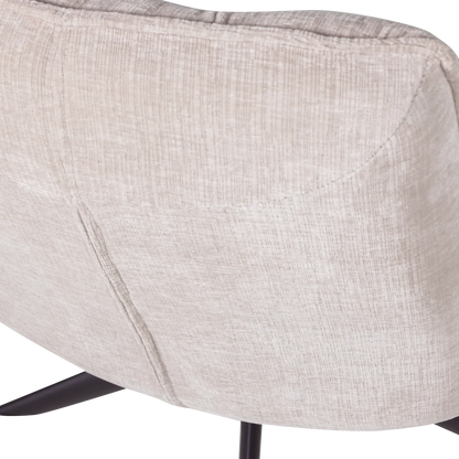 Woood Jouke Draaifauteuil Chenille Structuur Naturel [Fsc] - KwaliteitWonen.nl