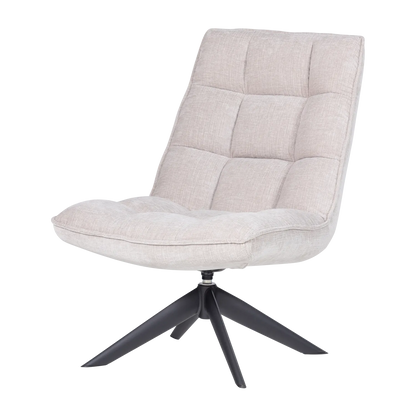Woood Jouke Draaifauteuil Chenille Structuur Naturel [Fsc] - KwaliteitWonen.nl