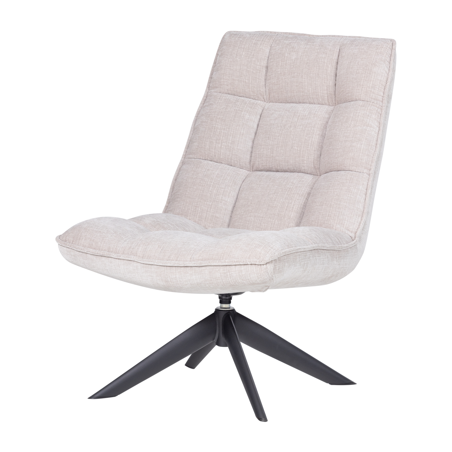 Woood Jouke Draaifauteuil Chenille Structuur Naturel [Fsc]-Kwaliteitwonen.nl