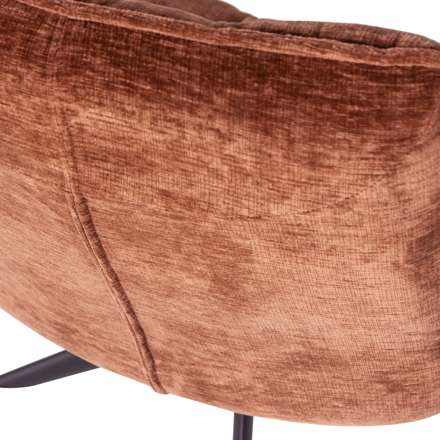 Woood Jouke Draaifauteuil Chenille Structuur Roestbruin [Fsc] - KwaliteitWonen.nl