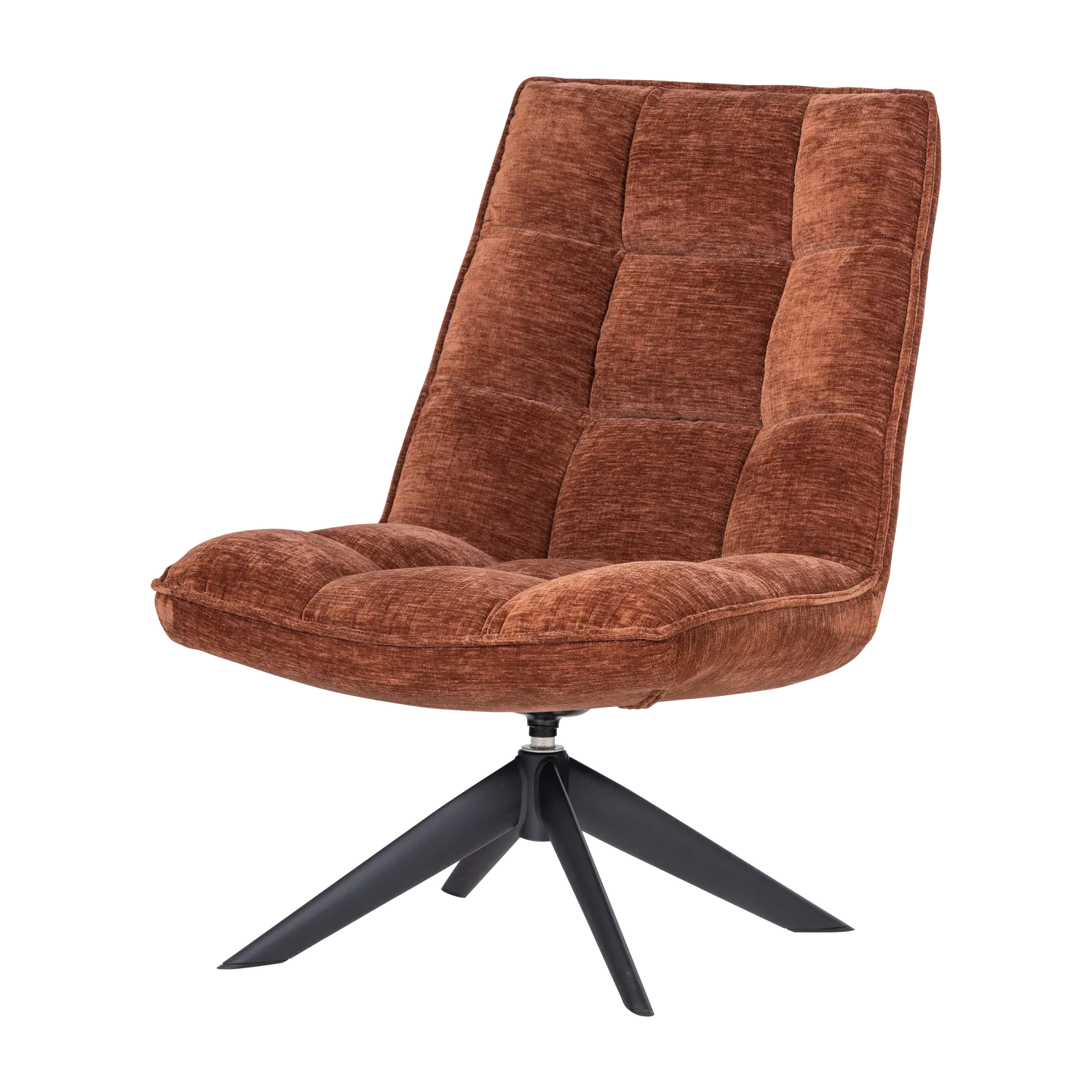 Woood Jouke Draaifauteuil Chenille Structuur Roestbruin [Fsc] - KwaliteitWonen.nl