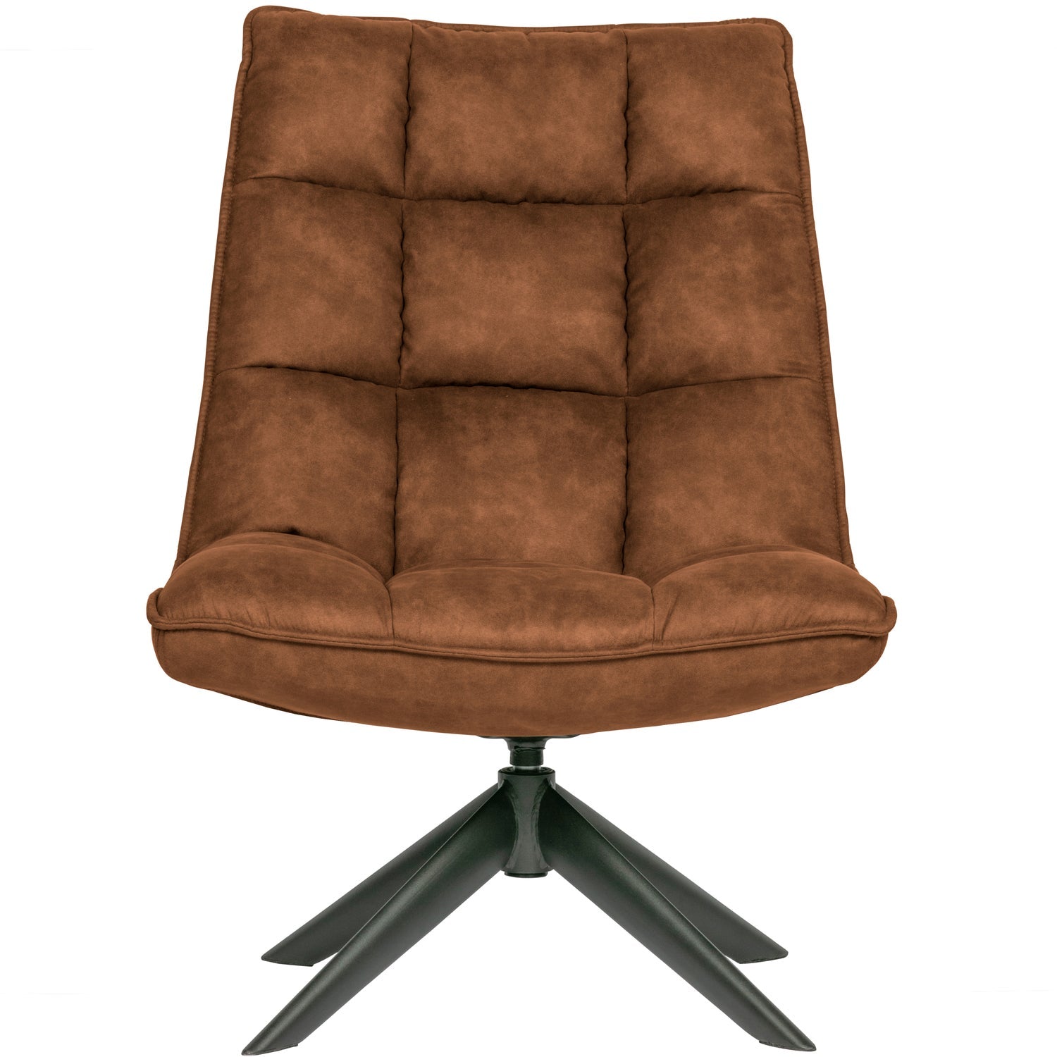 Woood Jouke Draaifauteuil Leerlook Cognac - KwaliteitWonen.nl