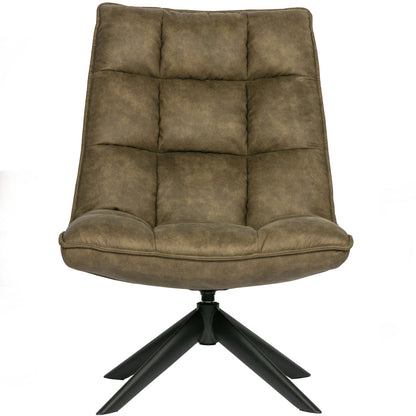 Woood Jouke Draaifauteuil Leerlook Groen - KwaliteitWonen.nl
