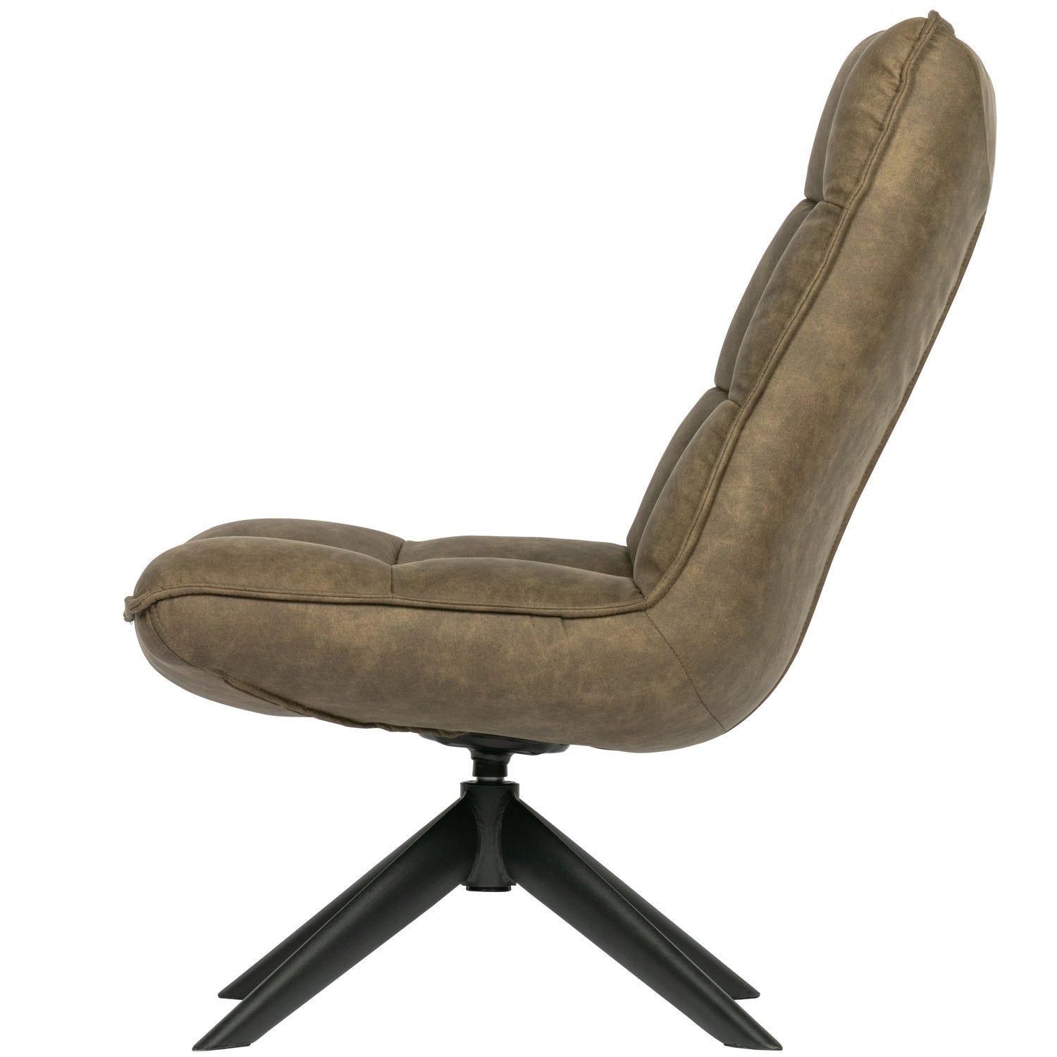 Woood Jouke Draaifauteuil Leerlook Groen - KwaliteitWonen.nl