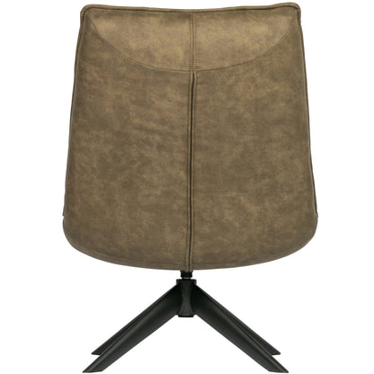 Woood Jouke Draaifauteuil Leerlook Groen - KwaliteitWonen.nl