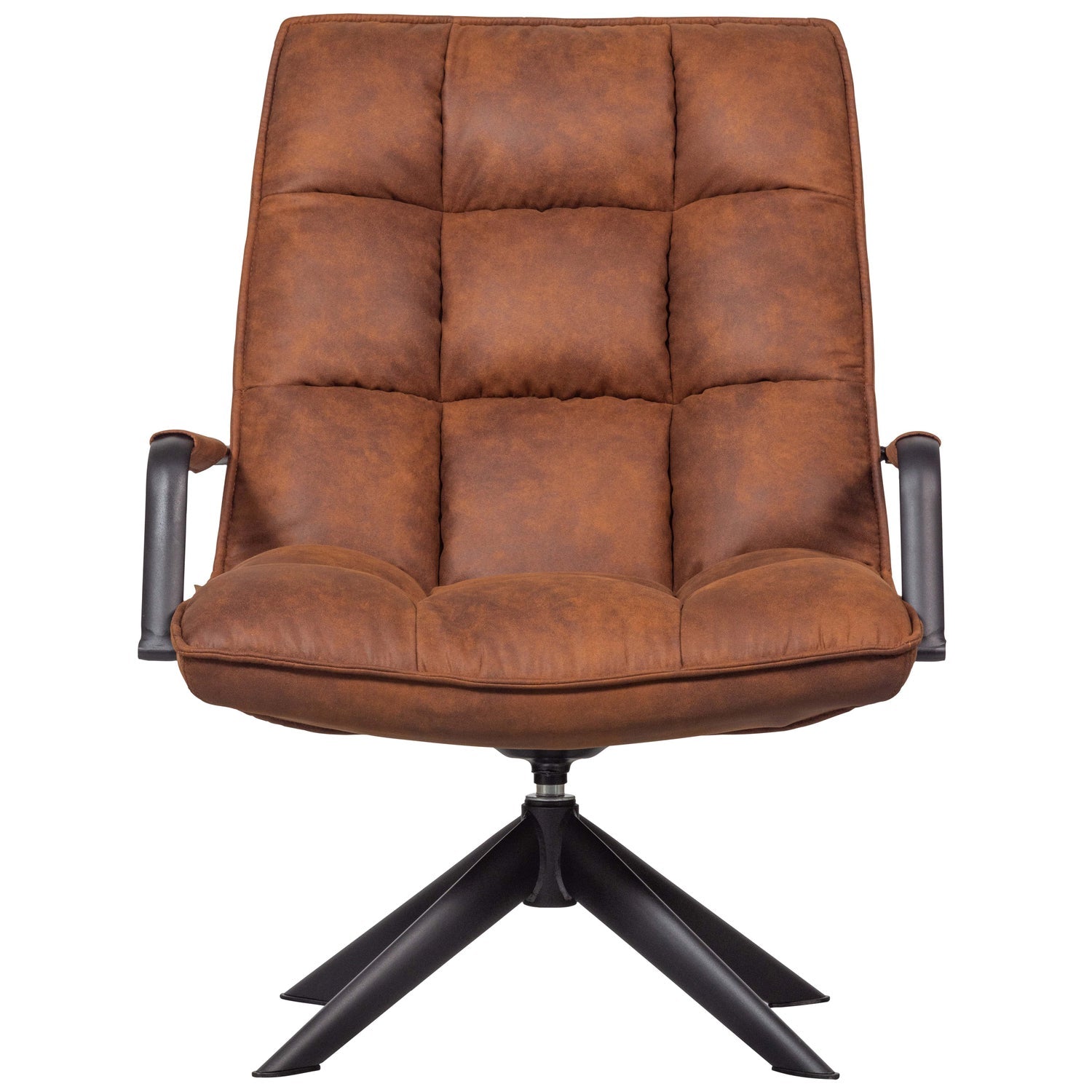 Woood Jouke Draaifauteuil Met Armleuning Leerlook Cognac [Fsc] - KwaliteitWonen.nl