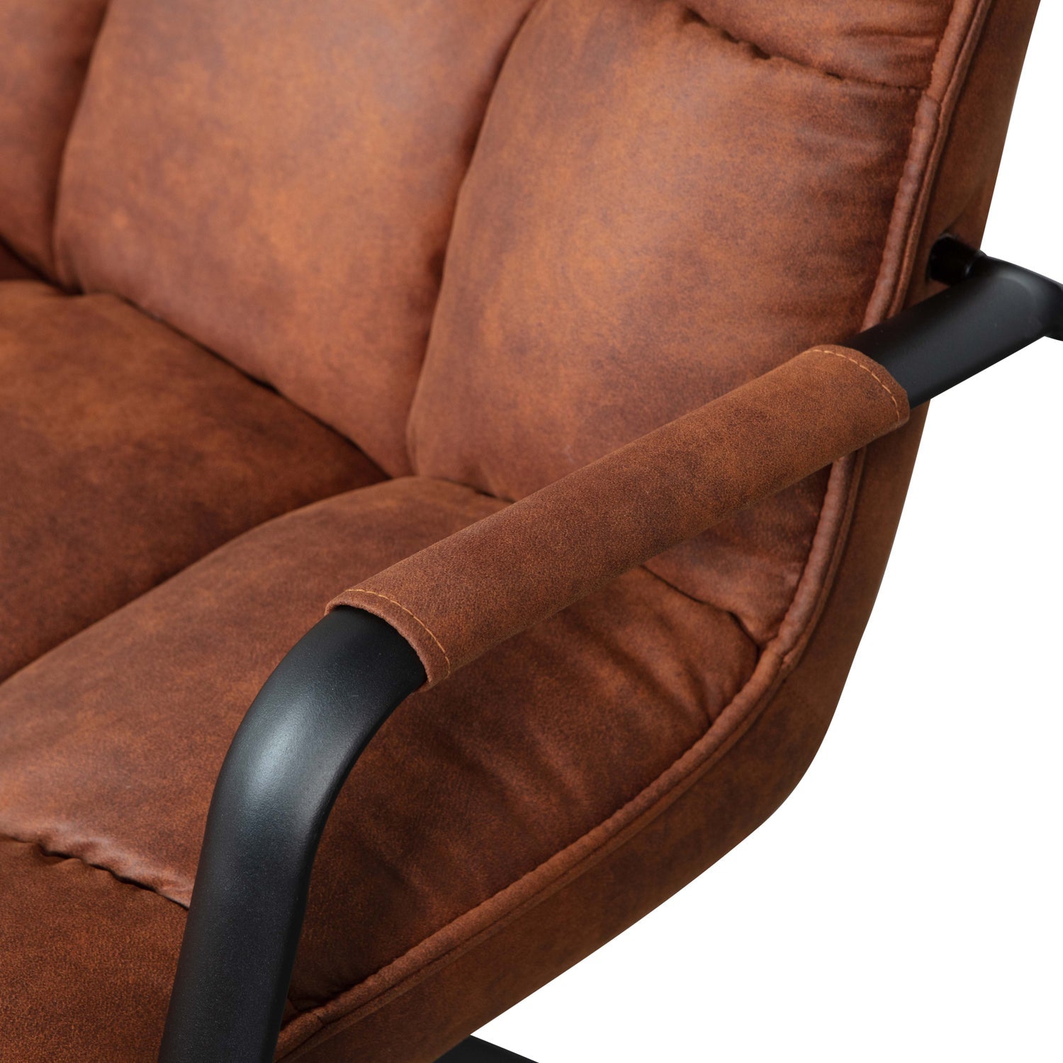Woood Jouke Draaifauteuil Met Armleuning Leerlook Cognac [Fsc] - KwaliteitWonen.nl