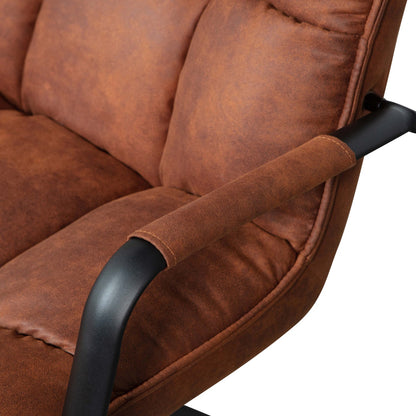 Woood Jouke Draaifauteuil Met Armleuning Leerlook Cognac [Fsc] - KwaliteitWonen.nl