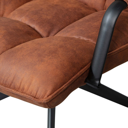Woood Jouke Draaifauteuil Met Armleuning Leerlook Cognac [Fsc] - KwaliteitWonen.nl