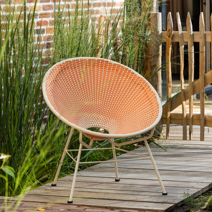 Woood Kazoun Tuin Loungestoel Wicker Oranje - KwaliteitWonen.nl