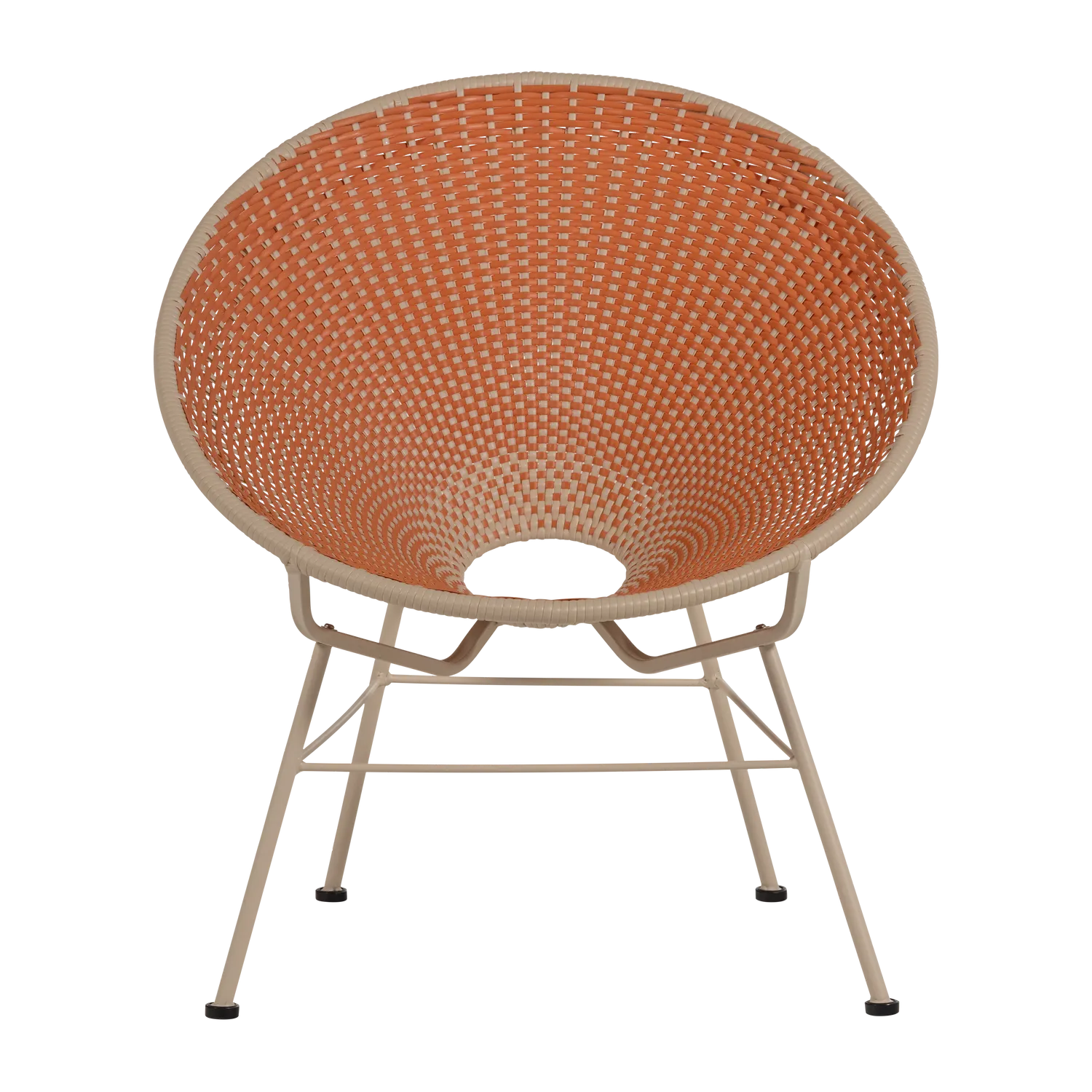 Woood Kazoun Tuin Loungestoel Wicker Oranje - KwaliteitWonen.nl