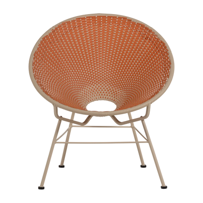 Woood Kazoun Tuin Loungestoel Wicker Oranje - KwaliteitWonen.nl