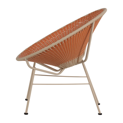 Woood Kazoun Tuin Loungestoel Wicker Oranje - KwaliteitWonen.nl