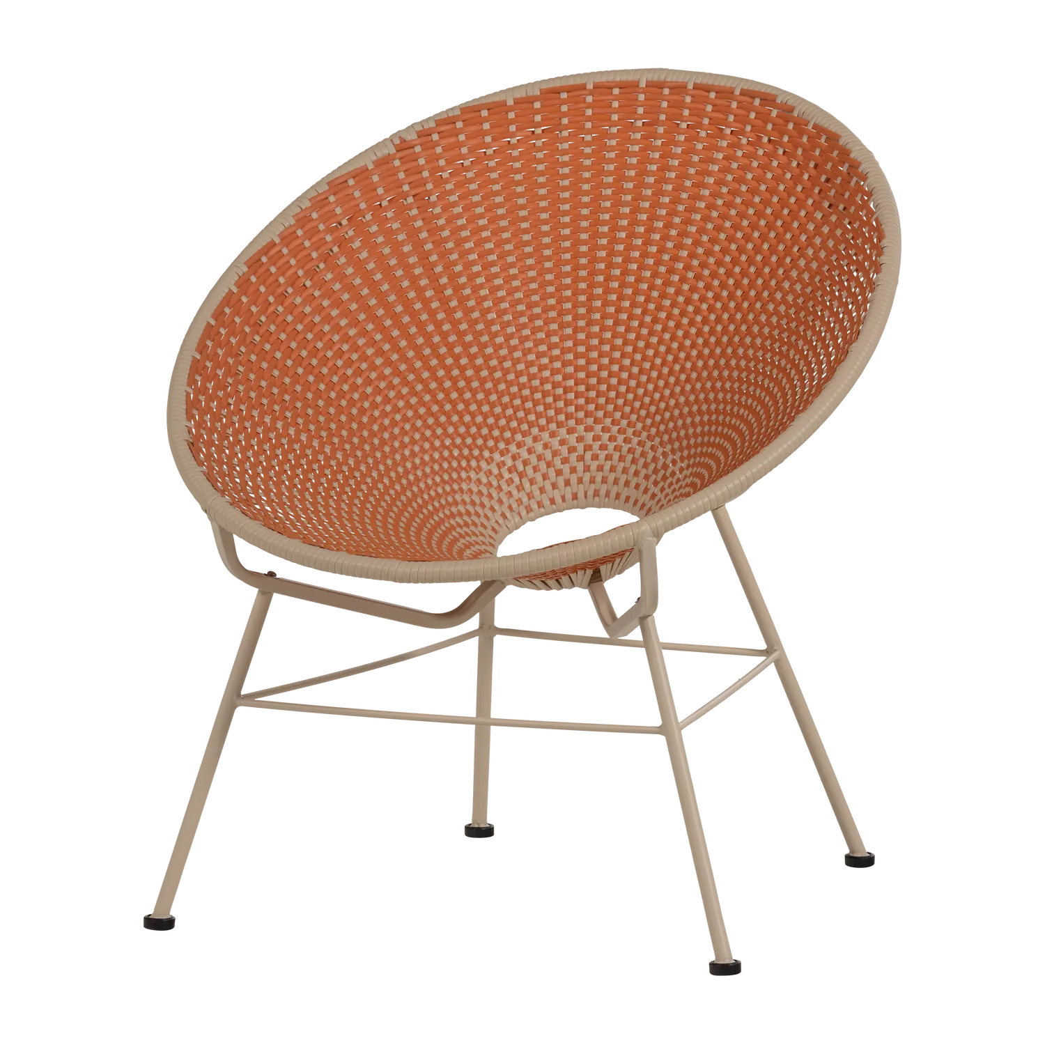 Woood Kazoun Tuin Loungestoel Wicker Oranje - KwaliteitWonen.nl
