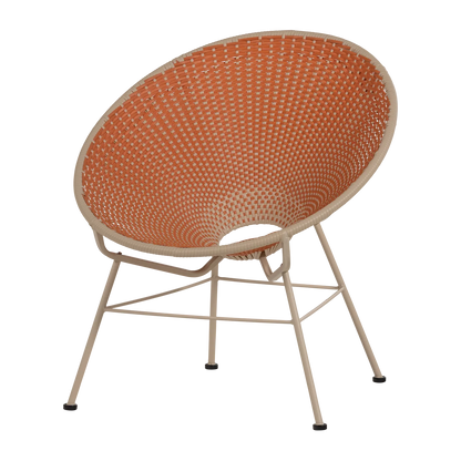 Woood Kazoun Tuin Loungestoel Wicker Oranje - KwaliteitWonen.nl