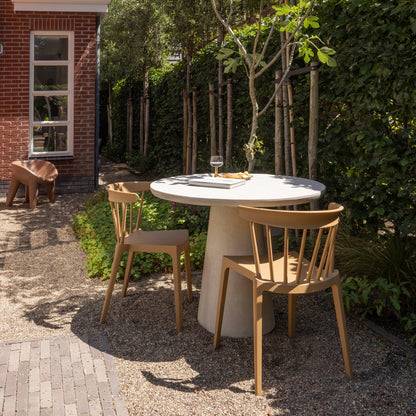 Woood Kevon Tuintafel Rond O100 Cm Vezelversterkte Beton Naturel - KwaliteitWonen.nl