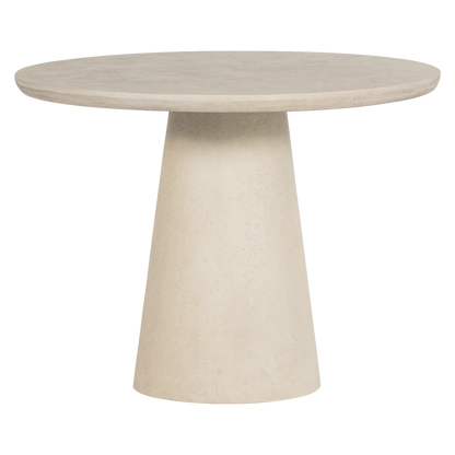 Woood Kevon Tuintafel Rond O100 Cm Vezelversterkte Beton Naturel - KwaliteitWonen.nl
