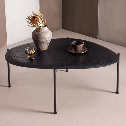 Woood Kota Salontafel 36x92x68cm MDF Fineer Zwart - KwaliteitWonen.nl