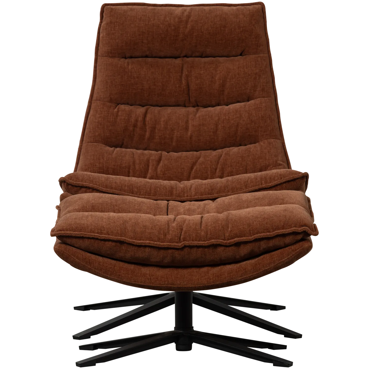 Woood Kube Draaifauteuil Met Hocker Bruin - KwaliteitWonen.nl