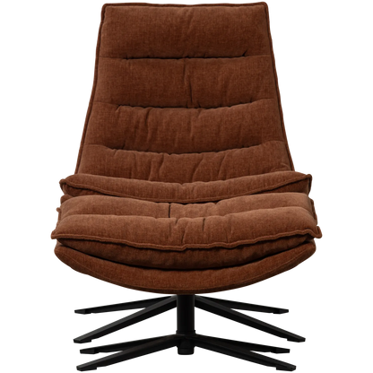 Woood Kube Draaifauteuil Met Hocker Bruin - KwaliteitWonen.nl