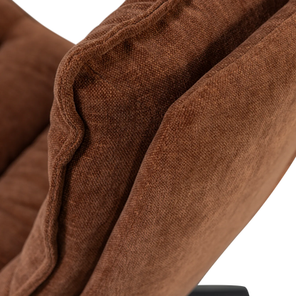 Woood Kube Draaifauteuil Met Hocker Bruin - KwaliteitWonen.nl