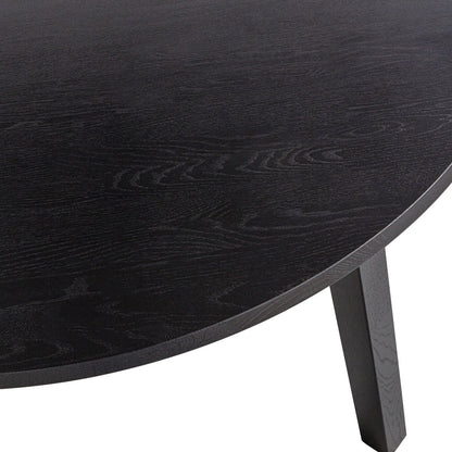 Woood Lange Jan Uitschuifbare Eettafel Rond 120cm - Ovaal 120x160-200cm Eiken Blacknight [Fsc] - KwaliteitWonen.nl