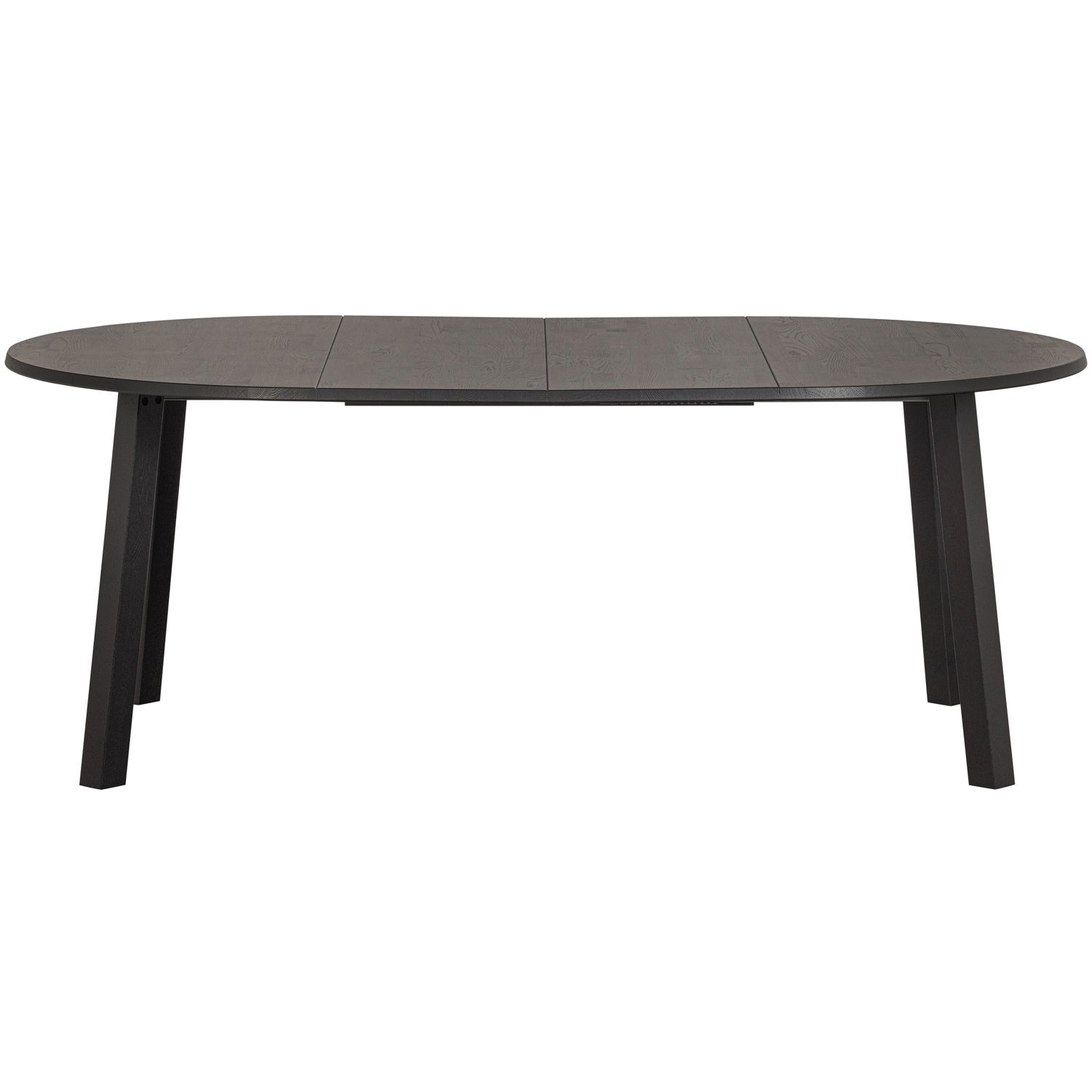 Woood Lange Jan Uitschuifbare Eettafel Rond 120cm - Ovaal 120x160-200cm Eiken Blacknight [Fsc] - KwaliteitWonen.nl