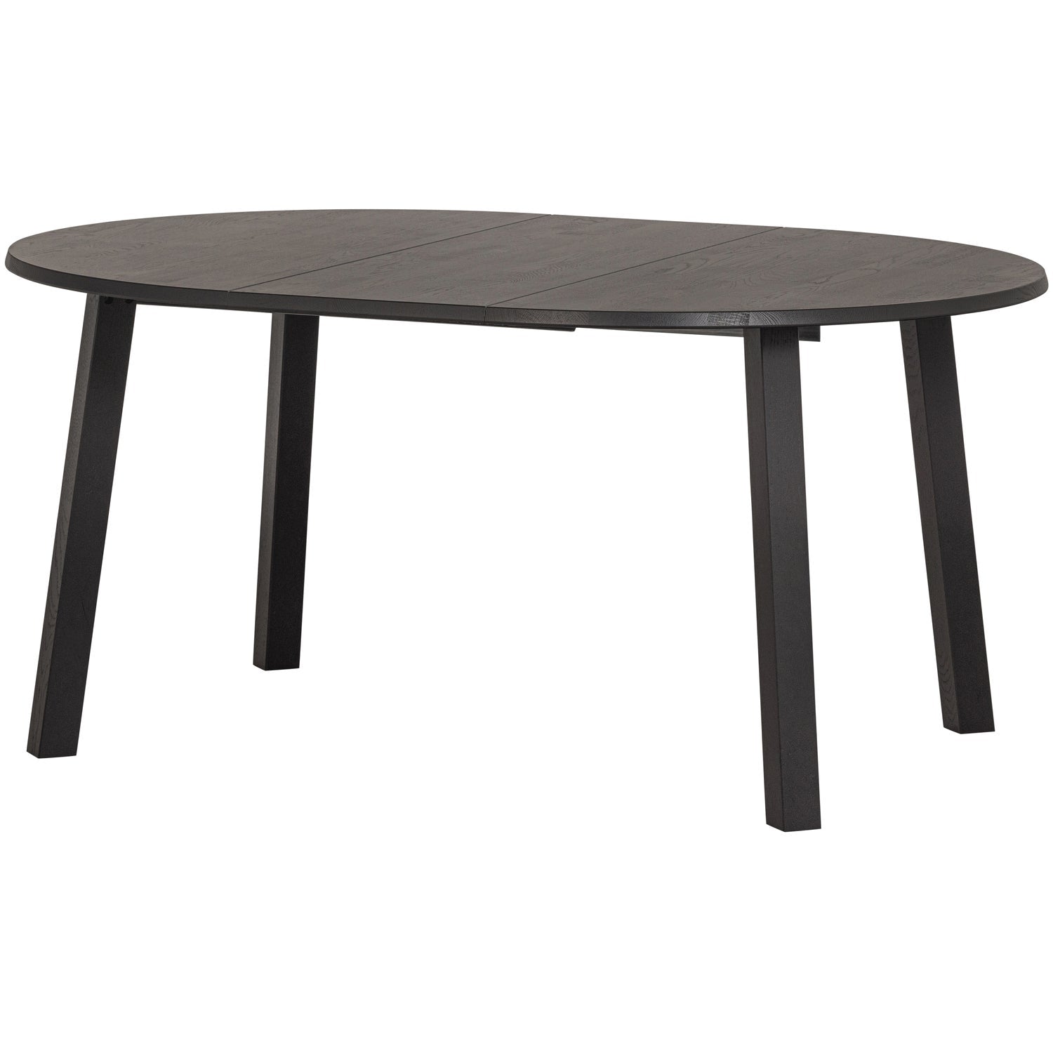 Woood Lange Jan Uitschuifbare Eettafel Rond 120cm - Ovaal 120x160-200cm Eiken Blacknight [Fsc] - KwaliteitWonen.nl