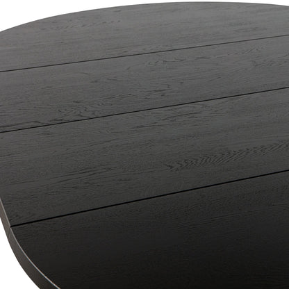 Woood Lange Jan Uitschuifbare Eettafel Rond 120cm - Ovaal 120x160-200cm Eiken Blacknight [Fsc] - KwaliteitWonen.nl