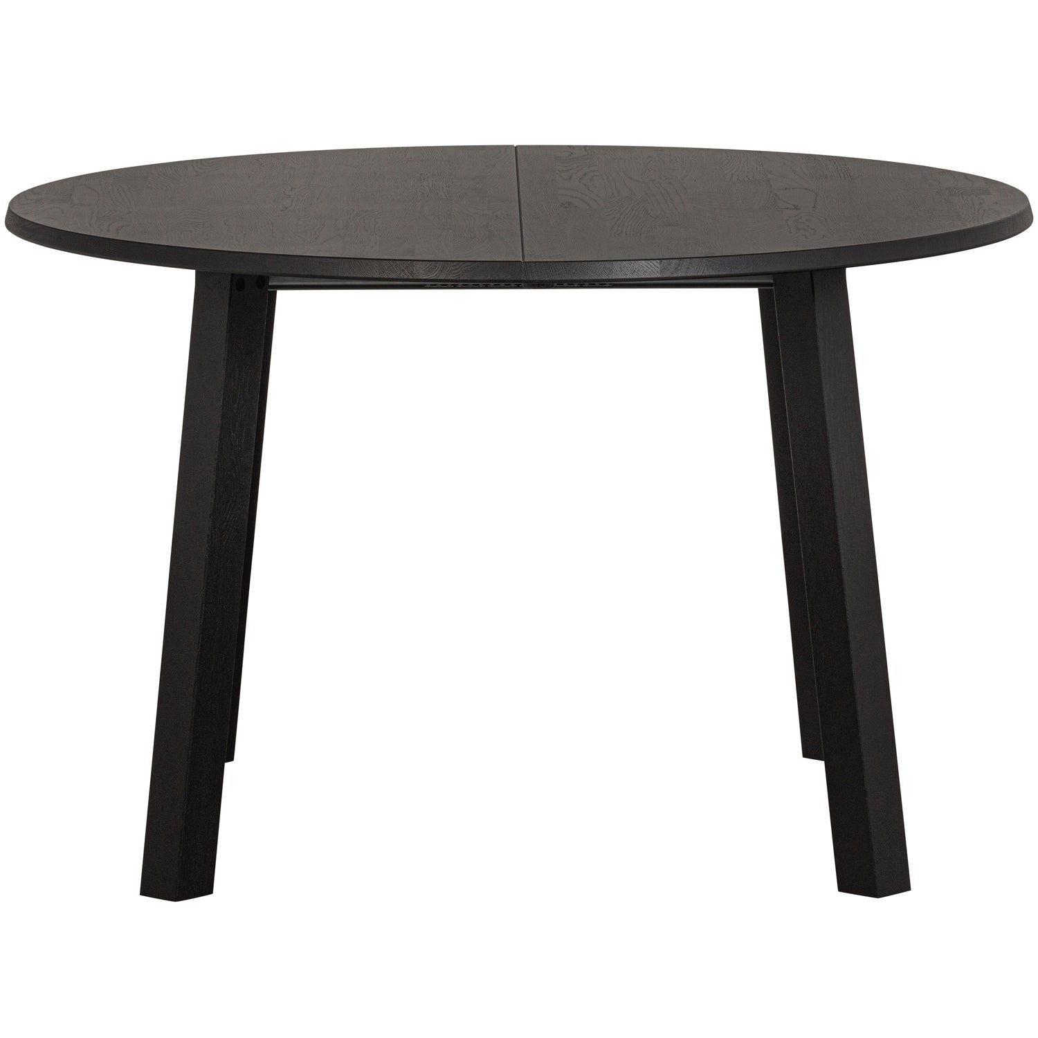 Woood Lange Jan Uitschuifbare Eettafel Rond 120cm - Ovaal 120x160-200cm Eiken Blacknight [Fsc] - KwaliteitWonen.nl