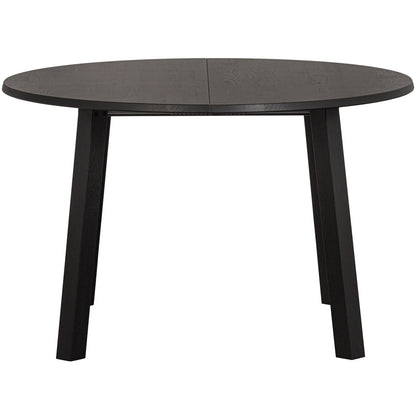 Woood Lange Jan Uitschuifbare Eettafel Rond 120cm - Ovaal 120x160-200cm Eiken Blacknight [Fsc] - KwaliteitWonen.nl