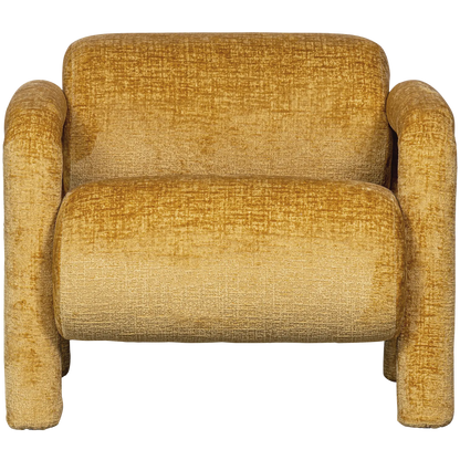 Woood Lenny Fauteuil In Grove Textuur Goud/Geel - KwaliteitWonen.nl