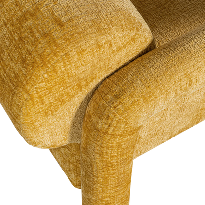 Woood Lenny Fauteuil In Grove Textuur Goud/Geel - KwaliteitWonen.nl
