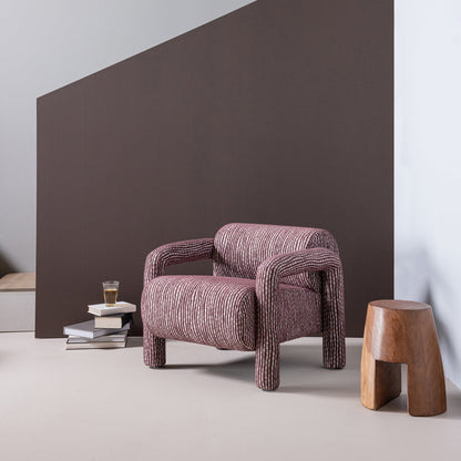 Woood Lenny Fauteuil Met Dessin Bordeauxrood - KwaliteitWonen.nl