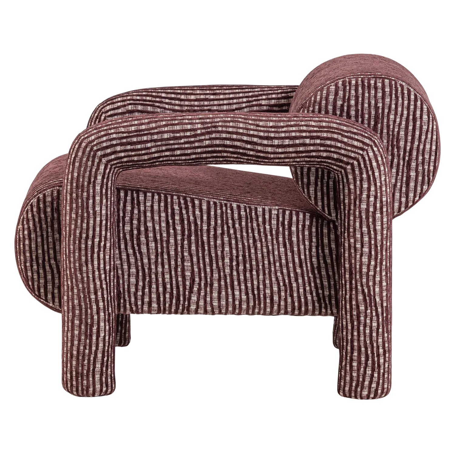 Woood Lenny Fauteuil Met Dessin Bordeauxrood - KwaliteitWonen.nl