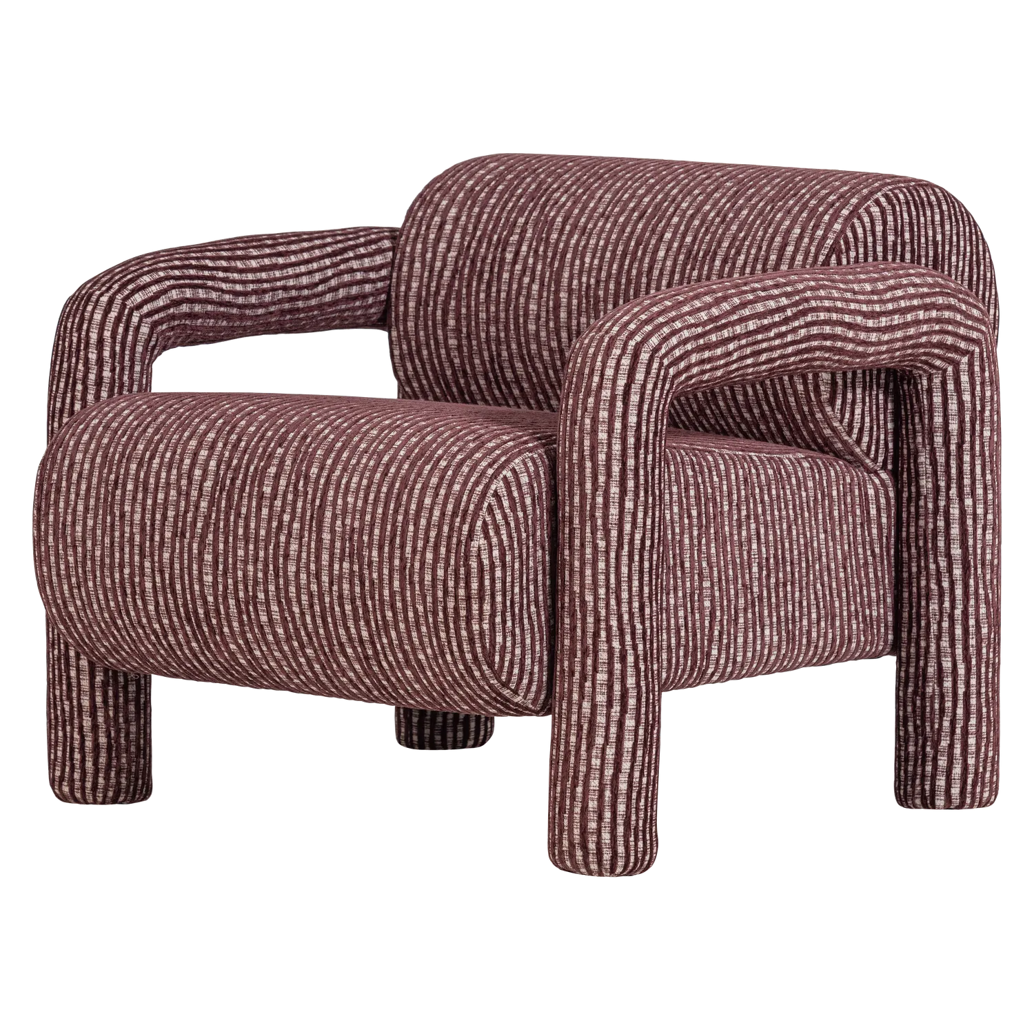 Woood Lenny Fauteuil Met Dessin Bordeauxrood - KwaliteitWonen.nl