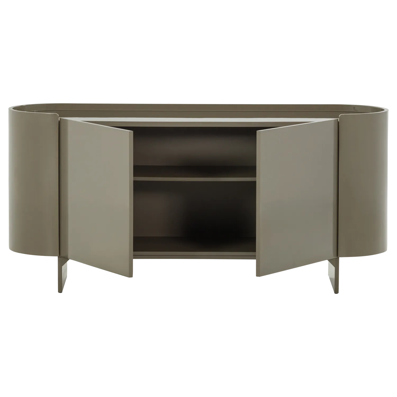 Woood Liora Tv Meubel/Dressoir Hout Hoogglans Groen [Fsc] - KwaliteitWonen.nl