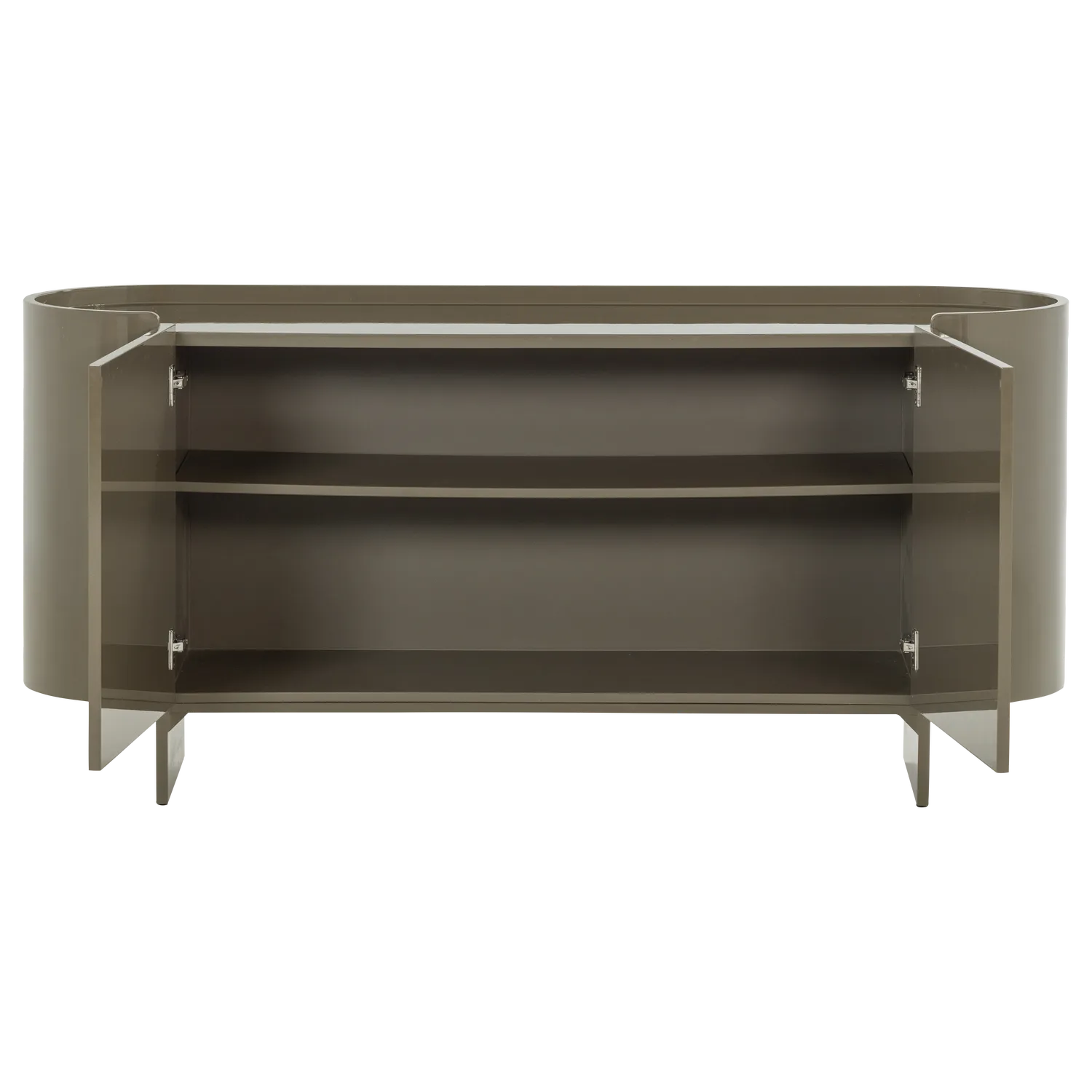 Woood Liora Tv Meubel/Dressoir Hout Hoogglans Groen [Fsc] - KwaliteitWonen.nl