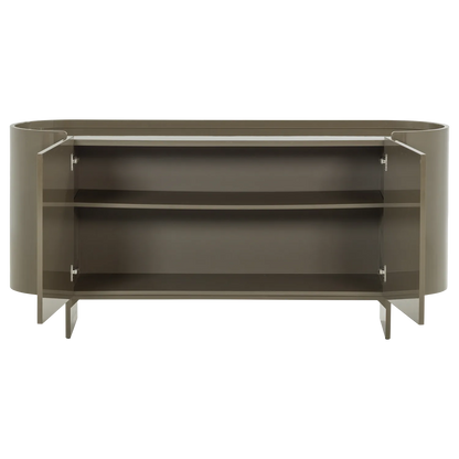 Woood Liora Tv Meubel/Dressoir Hout Hoogglans Groen [Fsc] - KwaliteitWonen.nl