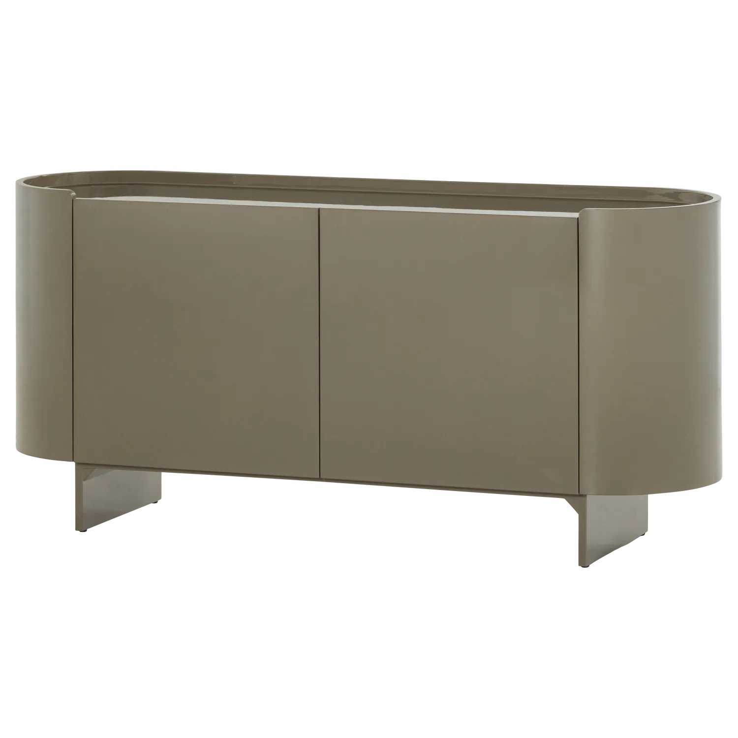 Woood Liora Tv Meubel/Dressoir Hout Hoogglans Groen [Fsc] - KwaliteitWonen.nl