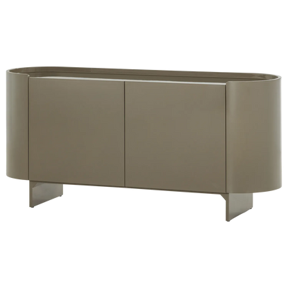 Woood Liora Tv Meubel/Dressoir Hout Hoogglans Groen [Fsc] - KwaliteitWonen.nl