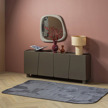 Woood Livo Vloerkleed Viscose Wol Grijs 170x240cm - KwaliteitWonen.nl