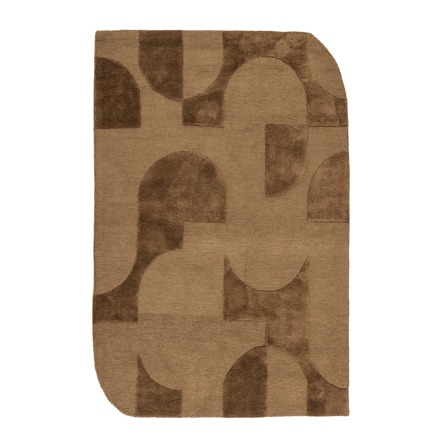 Woood Livo Vloerkleed Viscose/Wol Bruin 170x240cm-Kwaliteitwonen.nl