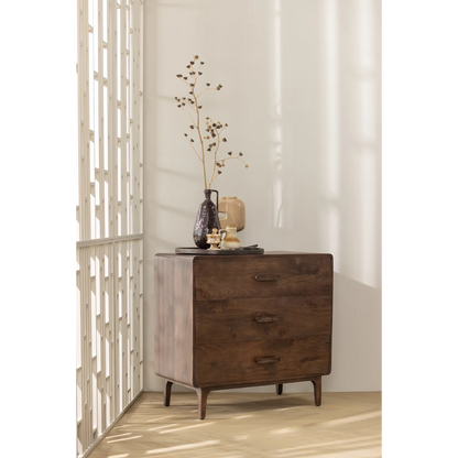 Woood Liya Dressoir Ladekast Mangohout Donkerbruin - KwaliteitWonen.nl