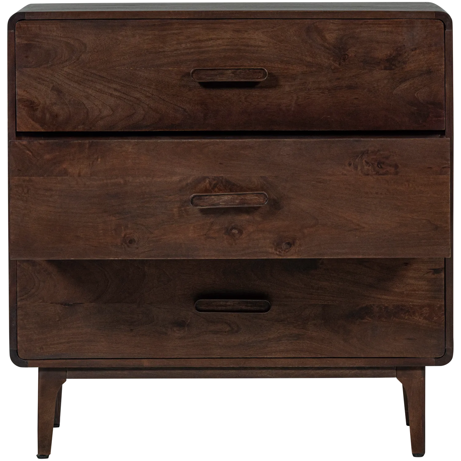 Woood Liya Dressoir Ladekast Mangohout Donkerbruin - KwaliteitWonen.nl