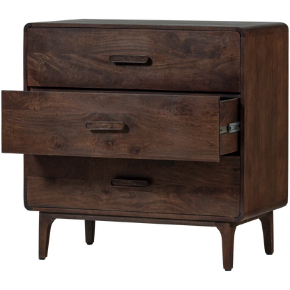 Woood Liya Dressoir Ladekast Mangohout Donkerbruin - KwaliteitWonen.nl