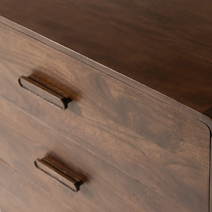 Woood Liya Dressoir Ladekast Mangohout Donkerbruin - KwaliteitWonen.nl