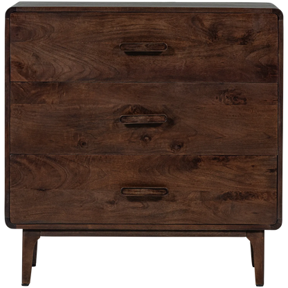 Woood Liya Dressoir Ladekast Mangohout Donkerbruin - KwaliteitWonen.nl
